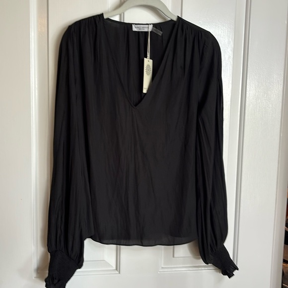 NWT RAMY BROOK Sabrina blouse in black size small - Picture 1 of 10